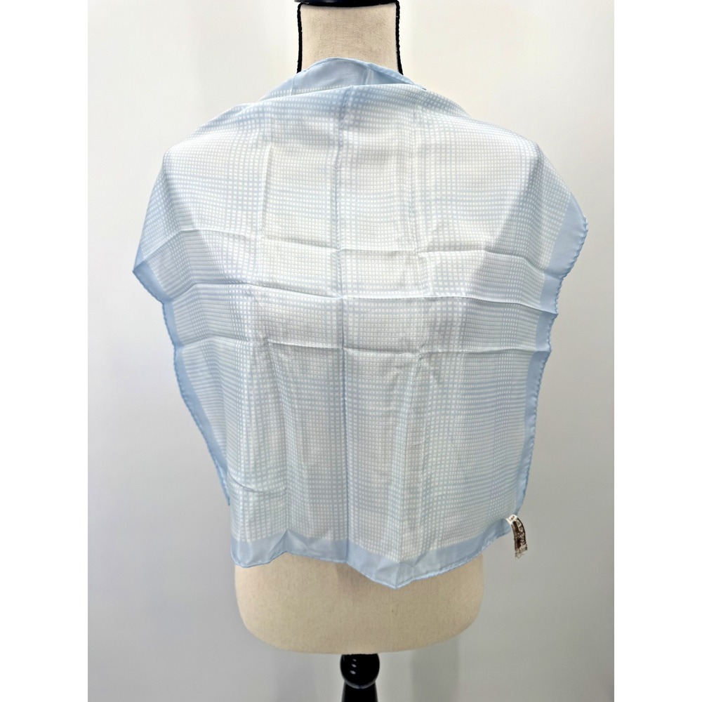 Anne Klein for Robinson & Golluber Pale Blue Geometric Print Square Silk Scarf - Picture 4 of 12
